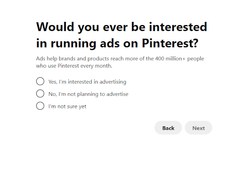 running ads on pinterest
