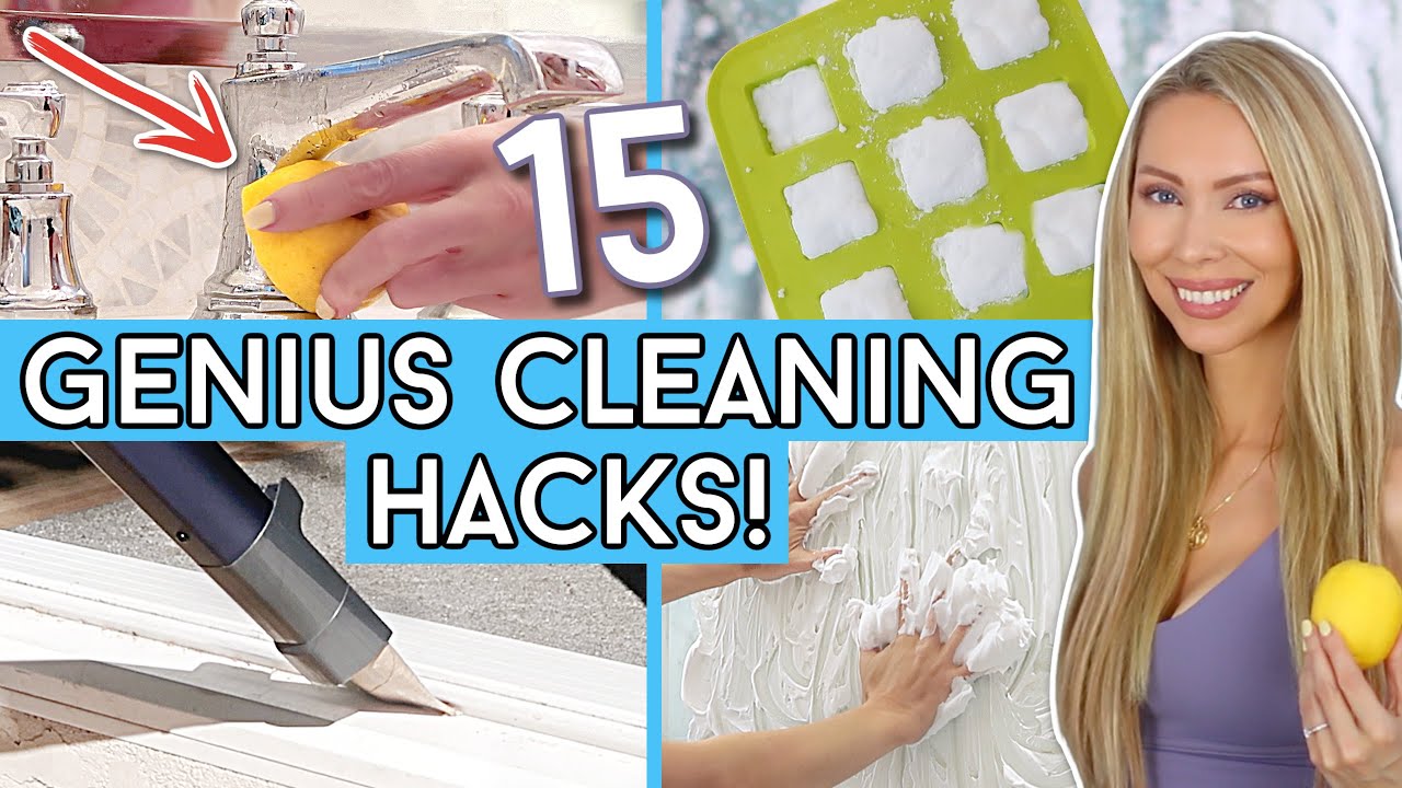 a women influencer providing trending cleaning hacks tips