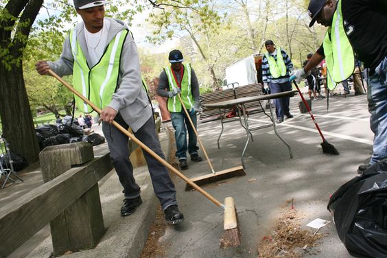 a team of cleaning company organize local events 