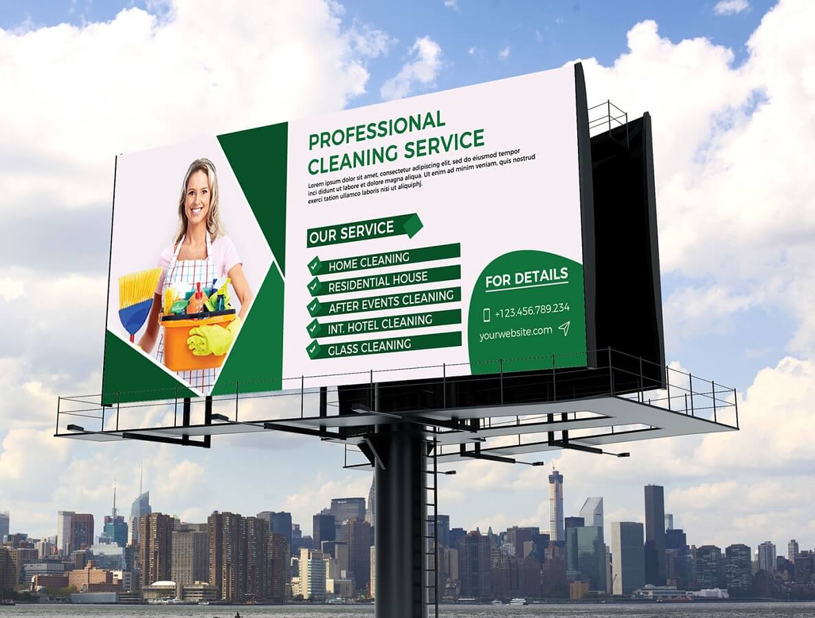 billboards and outdoor advertising of reaching to cleaning customers